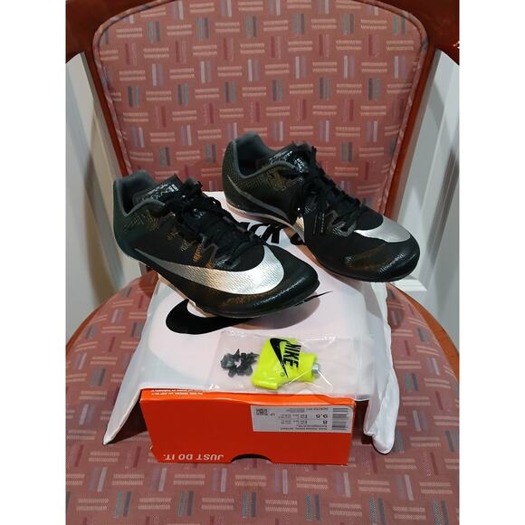 New Men's 8 Nike Zoom Rival Sprinter Track & Field Spikes Black DC8753-001 - Picture 3 of 7